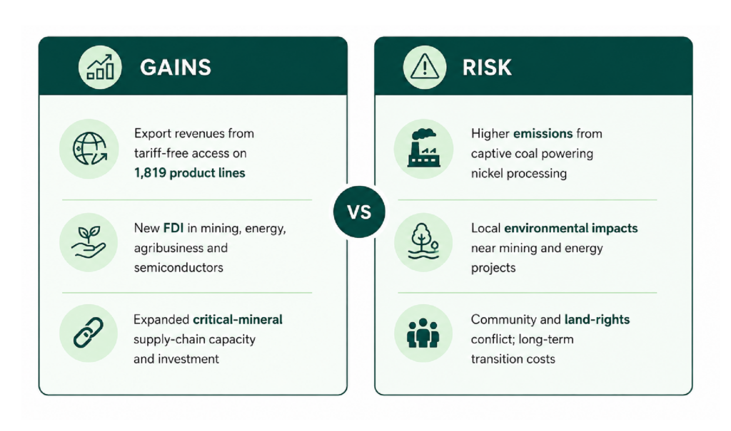 Economic gains vs. climate and social risk for US indonesia trade deal
