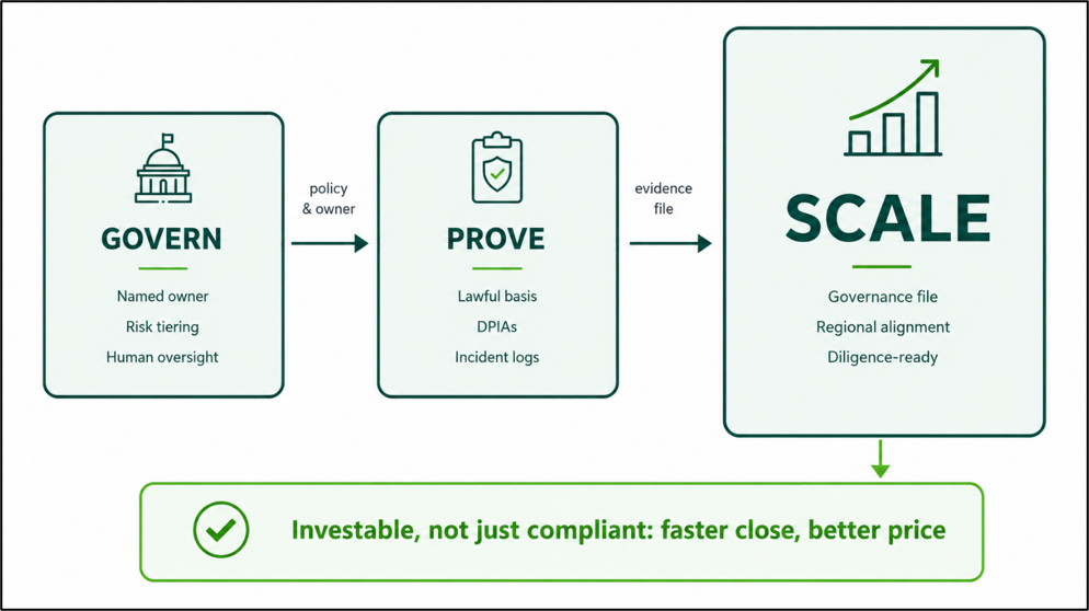 The Govern, Prove, Scale framework